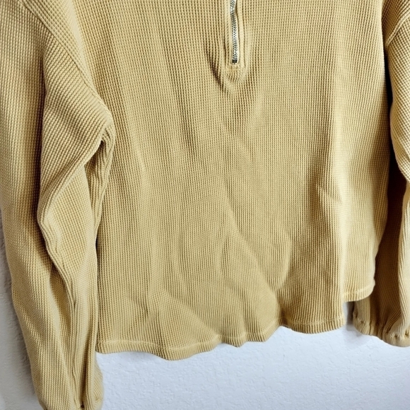 Madewell MWL Waffle Half-Zip Shirttail Sweatshirt sz Xs - Picture 4 of 8